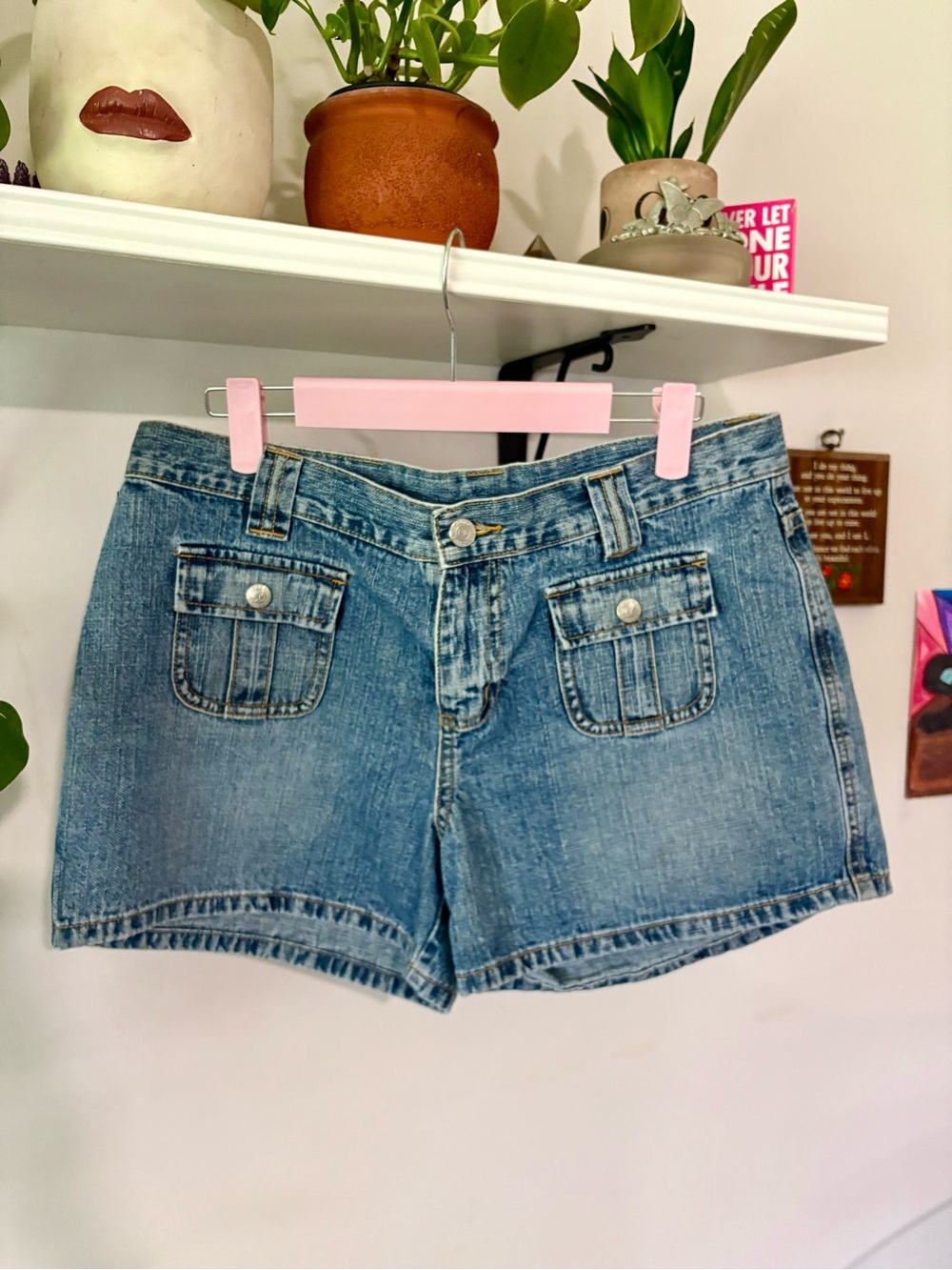 Ralph Lauren Light Blue Denim Jean Shorts - Front Pocket Detail